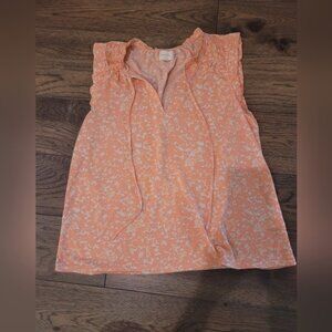 Melloday Coral Orange Patterned Blouse Top